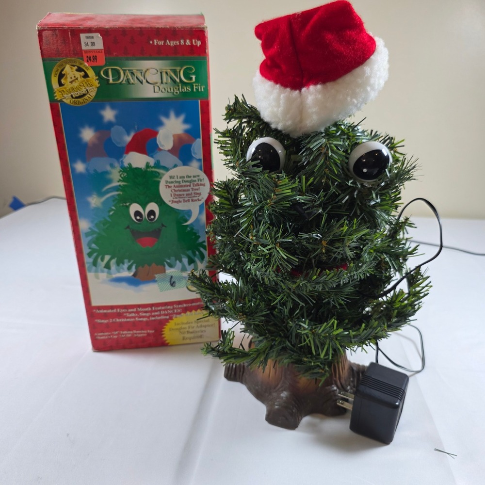 Gemmy Dancing Douglas Fir Animated Talking Christmas Tree 18" Jingle Bell Rock